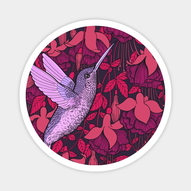 Hummingbird and fuchsia Magnet by katerinamk